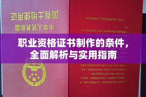 新民职业资格证书制作的条件，全面解析与实用指南