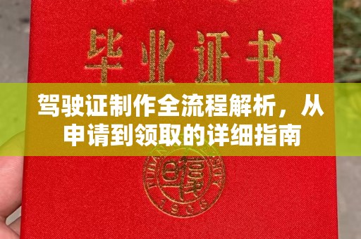 新民驾驶证制作全流程解析，从申请到领取的详细指南
